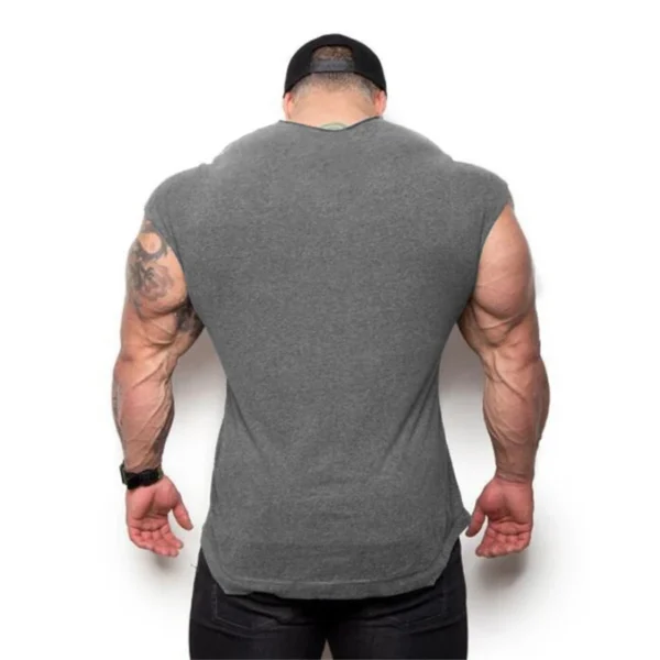 Tank Tops Men Sports Sleeveless shirt Muscle guys Vest Fitness Drop Armhole Solid Tops Tees Cotton Gym Singlets - Image 35