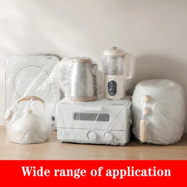 Large Disposable Food Cover Bags Big Food Cover Plastic Bags Elastic Saran Wrap Fruit Cover Shower Headgear Kitchen Fresh Saver - Image 15