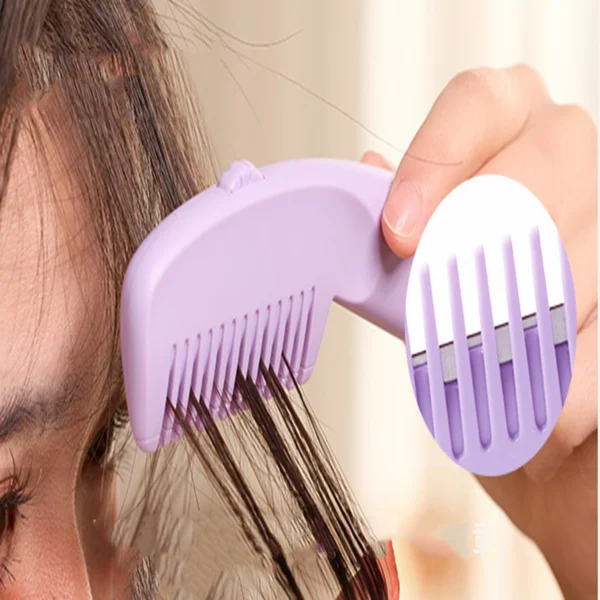 1 Piece Set of Three-Speed Adjustable Two-In-One Hairdressing Comb with Blade for Home Self-Service Hair Sliding Bangs Comb - Image 3