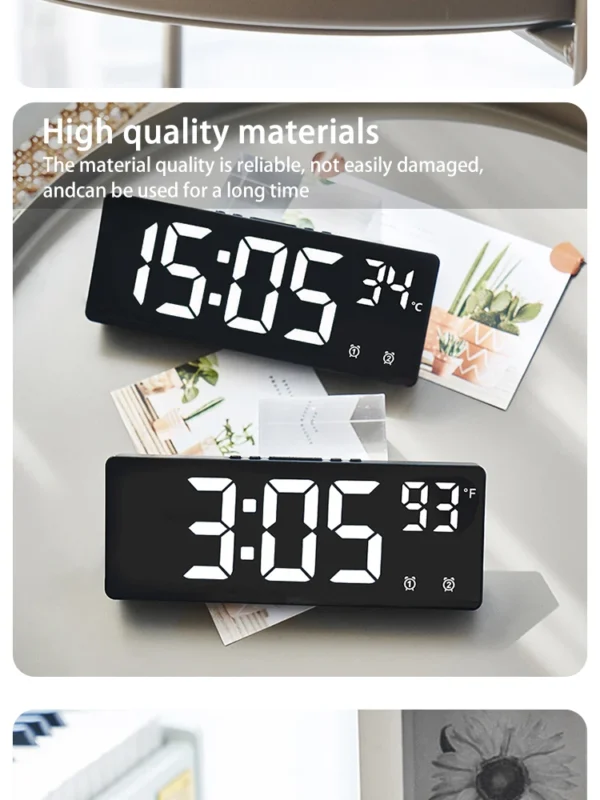 Creative Multifunction Electronic Clock Simple Large Screen Clock Multi Group Alarm Clock Student Clock - Image 15