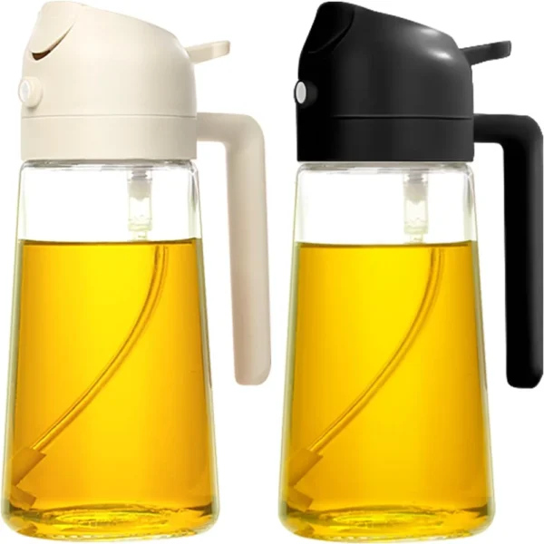 16oz/470ML Glass Oil Dispenser with Automatic Flip Lid  2in1 Kitchen Bottle,Cooking Sprayer,Leak-Proof Design,Oil Spray Bottle - Image 20