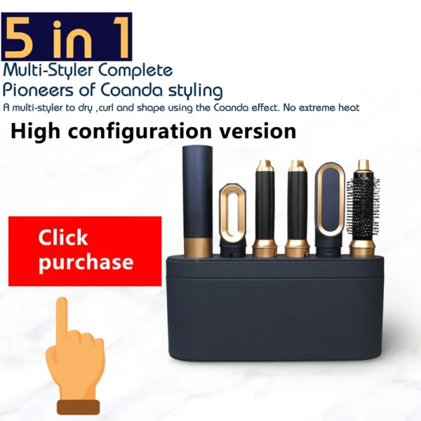 Hair Dryer 5-In-1 Electric Hair Comb Negative Ion Straight Curler Brush Blow Dryer Air Comb Removable Brush Kit Tool - Image 12