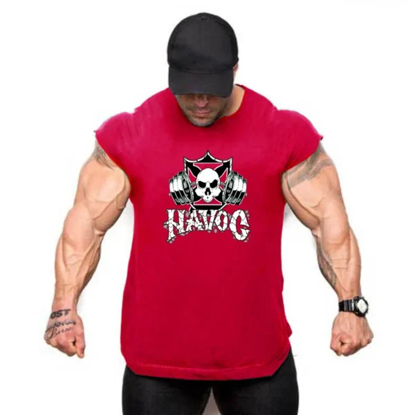Tank Tops Men Sports Sleeveless shirt Muscle guys Vest Fitness Drop Armhole Solid Tops Tees Cotton Gym Singlets - Image 21