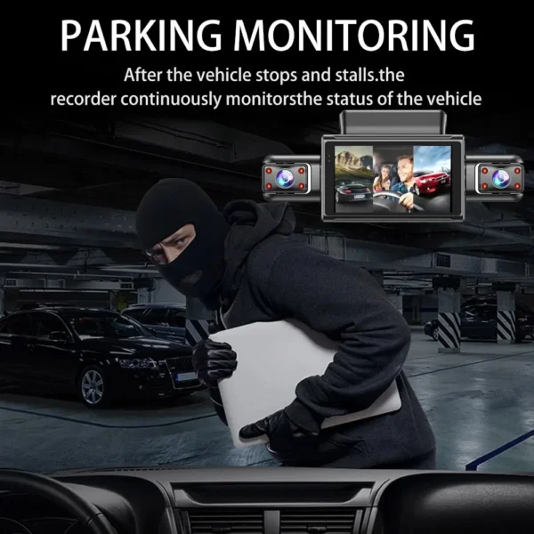 360° Car Dash Cam 4 Channels Video Recorder 1080P Car DVR 24H Parking Monitor Front Right With Rear View Night Vision Black Box - Image 20