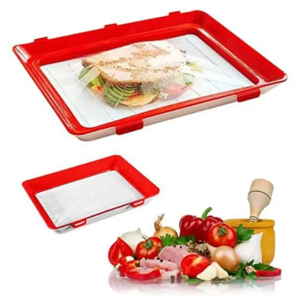 Reusable Food Preservation Tray Stackable Creative Meal Prep Containers 30*21cm BPA-free Plastic Fresh Storage Container - Image 3