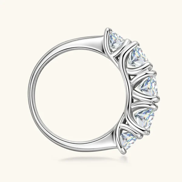 18k Plated 3.6CT All Moissanite Rings for Women 5 Stones Sparkling Diamond Wedding Band S925 Sterling Silver Jewelry GRA - Image 4