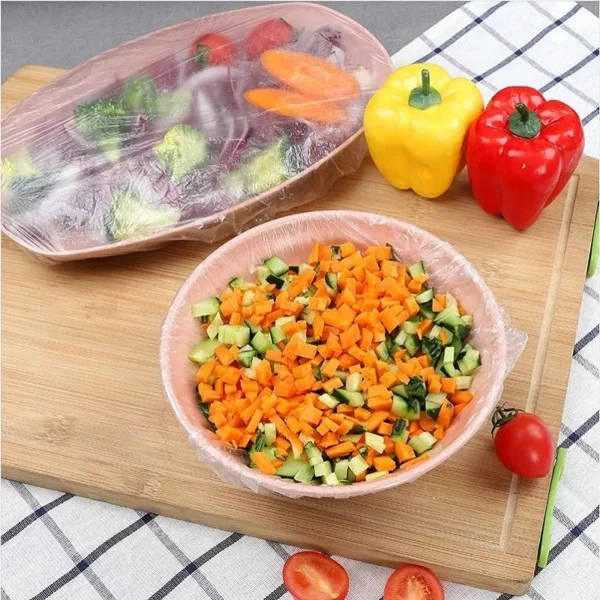 Large Disposable Food Cover Bags Big Food Cover Plastic Bags Elastic Saran Wrap Fruit Cover Shower Headgear Kitchen Fresh Saver - Image 9