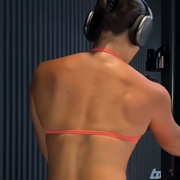 Strappy Bra Gym Top Women High Support Thin Strap Halter Sports Seamless Bras Scrunch Workout Yoga Tank Bra - Image 31