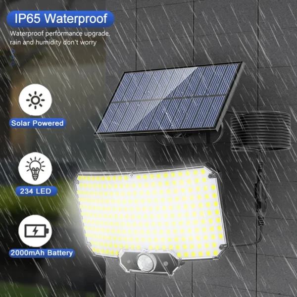 Solar Lights 234LED Solar Security Lights Outdoor Garden Motion Sensor 3 Modes Waterproof Split Solar Flood Wall Lights Garage - Image 2