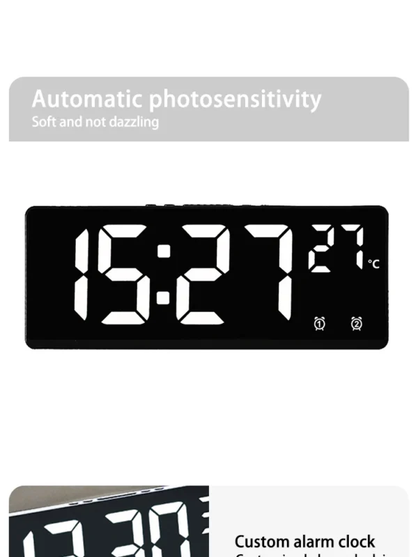 Creative Multifunction Electronic Clock Simple Large Screen Clock Multi Group Alarm Clock Student Clock - Image 12