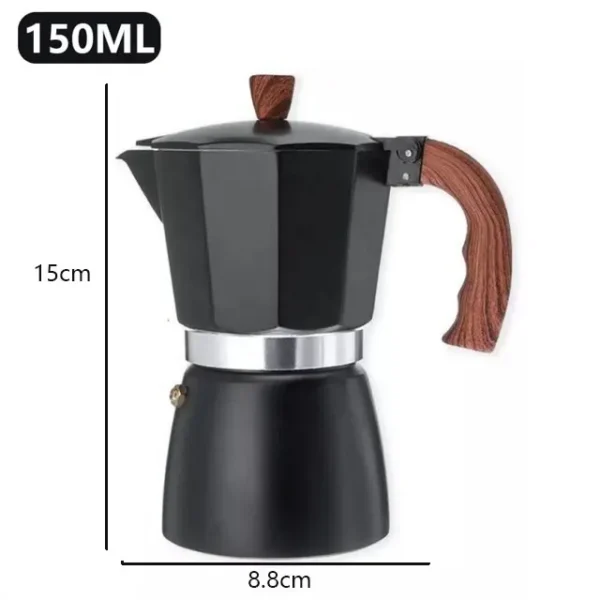 150ml 300ml Vintage Wooden Handle Espresso Maker Moka Pot Classic Italian Cafe Tools Kitchen Cafe Accessories - Image 10