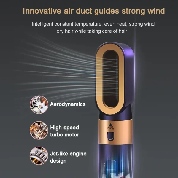 6 in 1 Hair Dryer Comb Brush Multifunctional Styling Set Curling Roller Straightener Hot Air Blow Styler Kit - Image 4