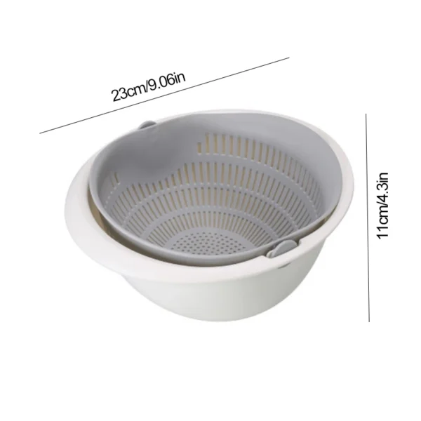 Kitchen Fruit Tray Removable Double Layer Fruit And Vegetable Basin Draining Basket Creative Household Rotating Washing Basket - Image 17