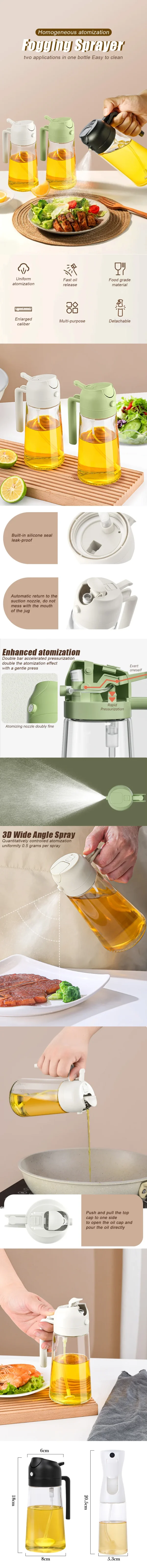 Oil Spray Bottle BBQ Cooking Kitchen Tool New 500ml Plastic Spray Oil Sprayer Bottle Atomized Fat Loss Spray Oil Artifact - Image 13