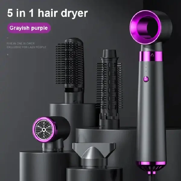 Hair Dryer 5-In-1 Electric Hair Comb Negative Ion Straight Curler Brush Blow Dryer Air Comb Removable Brush Kit Tool - Image 9