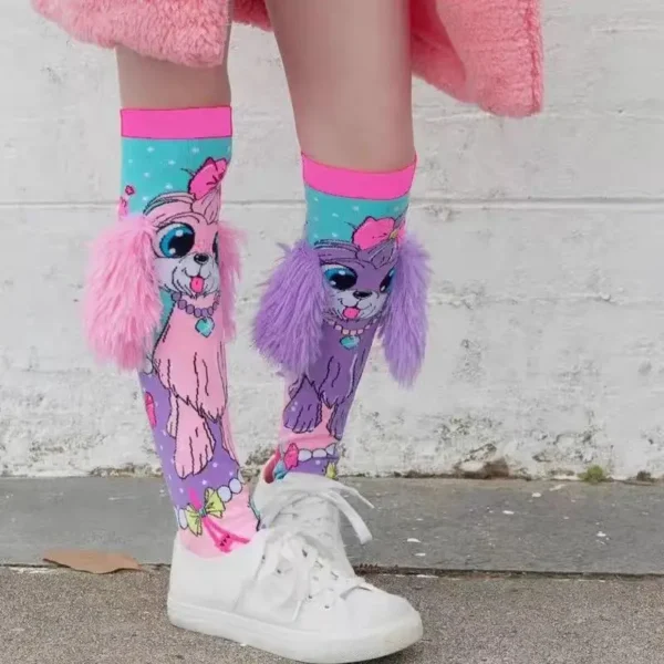Fashionable Knee Length Kids Stockings For Girls Children Cartoon High Elasticity Long Socks - Image 3