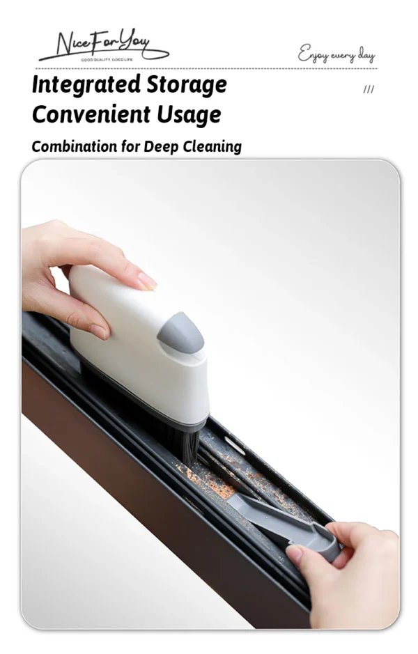 MultiFunc Window Track Brush 4 Layer Scrubber Wet&Dry Deep Clean Gaps QuickSwap AllIn1 Storage MultiSurface Cleaning Tool - Image 17