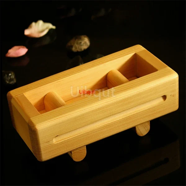 wooden white sushi mould Special flat wooden roller shutter sushi tools Bamboo rice pressing mould mat bento  sushi maker - Image 38