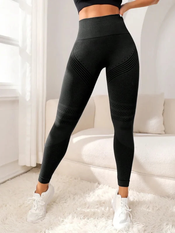 Mileegirl Seamless Sports Tights Woman High Waist Sporty Leggings Quick Drying Yoga Pants Gym Workout Scrunch Pants - Image 2