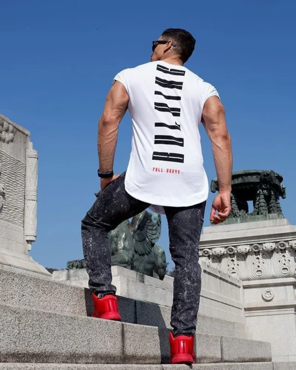 Men's T-Shirt Sports Clothing Fashion Man Gym Fitness Short Sleeved Sweatshirt Tees Bodybuilding Tops - Image 5