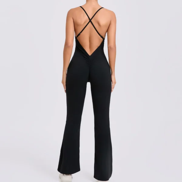 Wholesale Fitness Overalls Flared Sports Jumpsuit Women Sportswear 2024 Tracksuit Sport Outfit for Woman Gym Set Blue Red 44081 - Image 23
