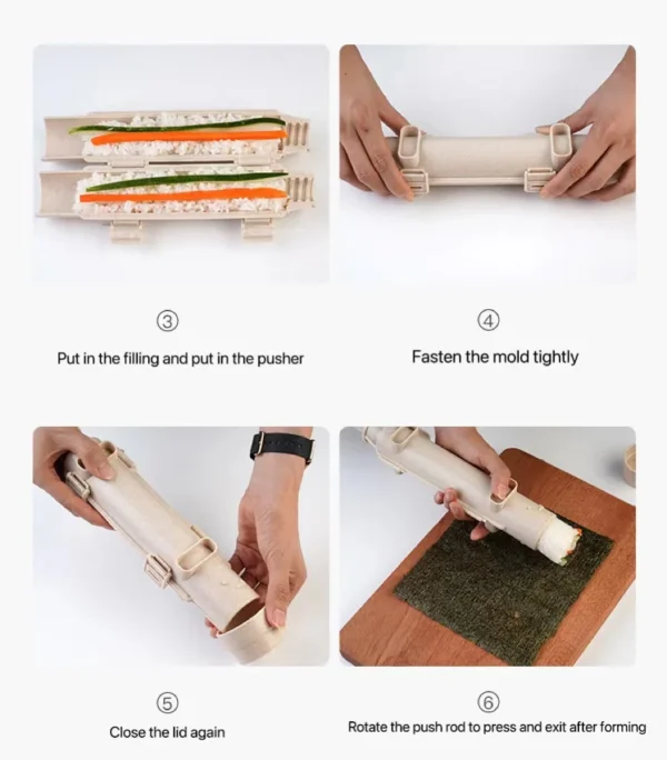Quick Sushi Maker DIY Roller Rice Mold Meat Vegetable Rolling Mold Sushi Device Making Machine Bento Kitchen Accessories Gadgets - Image 18