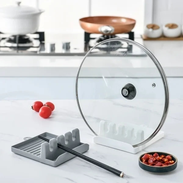 Kitchen Spoon Holders Fork Spatula Rack Shelf Organizer Plastic Chopsticks Holder Non-slip Spoons Pad - Image 3
