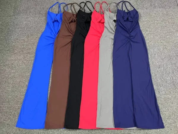 Wholesale Fitness Overalls Flared Sports Jumpsuit Women Sportswear 2024 Tracksuit Sport Outfit for Woman Gym Set Blue Red 44081 - Image 6