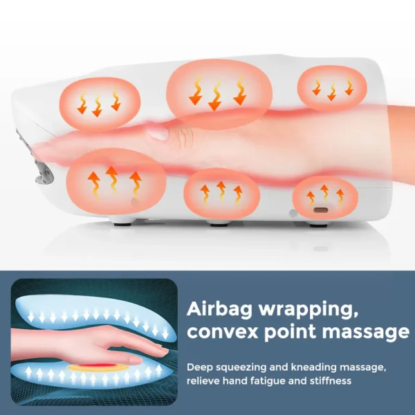 Hand Massager Air Compression Hot Compress Palm Acupoint Massager Finger Arthritis Numbness Muscle Relaxation - Image 2