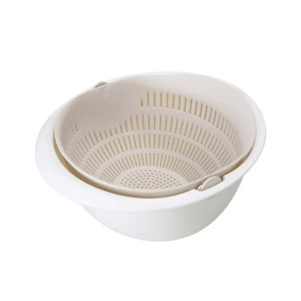 Kitchen Fruit Tray Removable Double Layer Fruit And Vegetable Basin Draining Basket Creative Household Rotating Washing Basket - Image 19