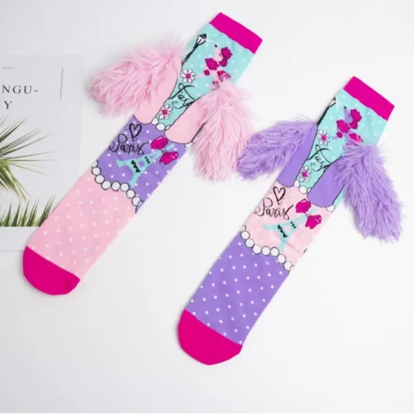 New Cartoon Fashion LOL surprise Baby Princess Over Knee High Socks Girls Hand Sew Cartoon Dogs Rabbit Long Socks Kids Stockings - Image 12