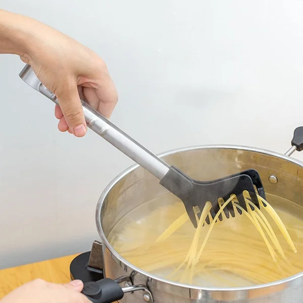 Stainless Steel Noodle Tongs Non-slip Handle Heat-resistant Chuck Easy To Store Multi-functional Food Tongs - Image 11
