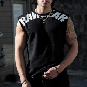 Tank Tops Male Sweat Sleeveless Shirt Muscle Sports Gym Fitness Workout O-Neck Vest Casual Clothing