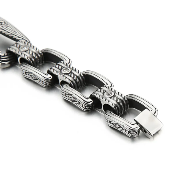 Fongten Vintage Pattern Hollow Design Stainless Steel Bracelet For Men Quality Romanticism Lightness Fashion Jewelry Gifts - Image 6