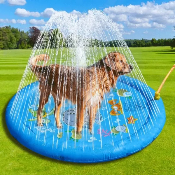 100cm Kid Play Water Spray Splash Mat Inflatable Sprinkler Cushion Pads Outdoor Garden Fountain Toy Tub Swiming Pool for Kid Dog - Image 3