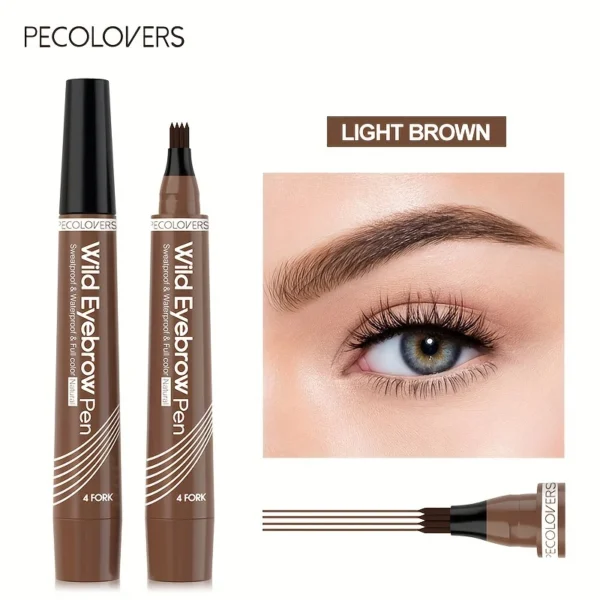 6 Colors 1pc Eyebrow Pen Waterproof 4 Split Tip Eyebrows Pen Eyebrow Tattoo Pen Waterproof Liquid Black Eyebrow Makeup Pencil - Image 9