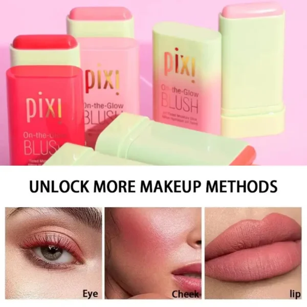 Pixi Blush Stick 3 In 1 Easy Color Rouge Blusher Cream Cheek Eye Lip Tinted Waterproof Mositure Face Contouring Shadow Blusher - Image 10
