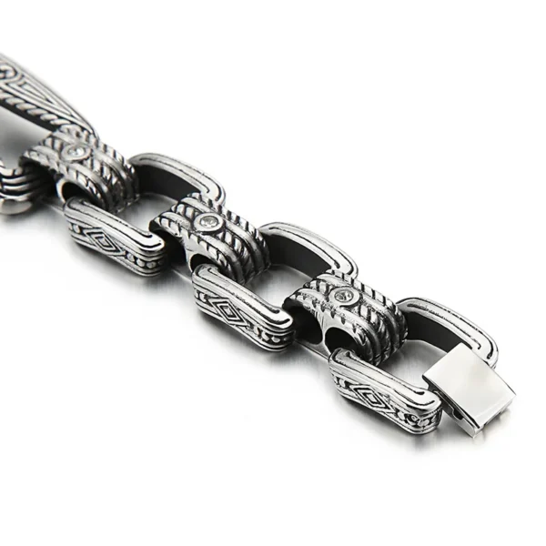Fongten Vintage Pattern Hollow Design Stainless Steel Bracelet For Men Quality Romanticism Lightness Fashion Jewelry Gifts - Image 13