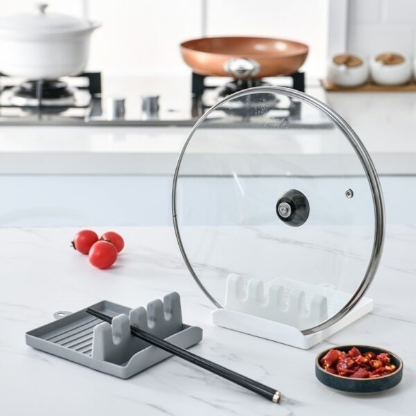 Kitchen Spoon Holders Fork Spatula Rack Shelf Organizer Plastic Chopsticks Holder Non-slip Spoons Pad - Image 14