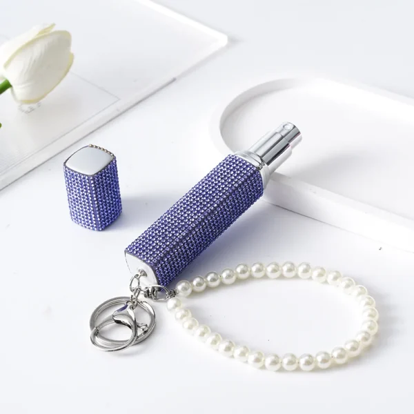 perfume keychain Spray Bottle Portable Empty Perfume Bottle Keychain Refillable Glitter Cosmetic Container New - Image 4