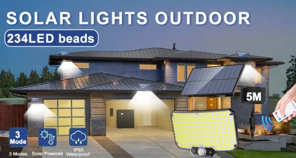 Solar Lights 234LED Solar Security Lights Outdoor Garden Motion Sensor 3 Modes Waterproof Split Solar Flood Wall Lights Garage - Image 8