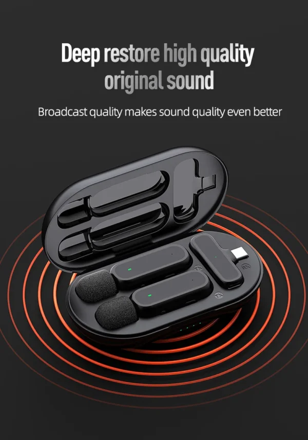 Xiaomi Mijia Wireless Lavalier Microphone with Charging Box Audio Video Noise Cancel Record Plug-and-Play Mic for IOS Android - Image 14