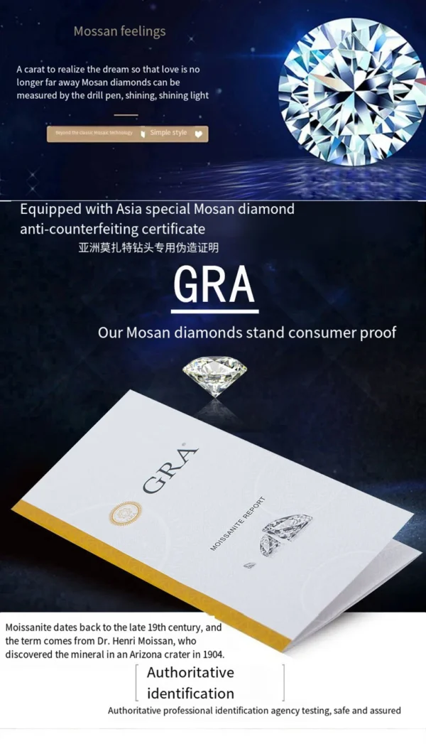 TEN CARATS S925 Sterling Silver VVS1 Moissanite Classic Women's Necklace Birthday Party Gift GRA Certified Jewelry Free shipping - Image 11