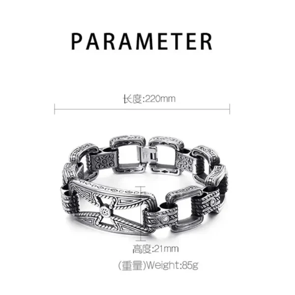 Fongten Vintage Pattern Hollow Design Stainless Steel Bracelet For Men Quality Romanticism Lightness Fashion Jewelry Gifts - Image 9