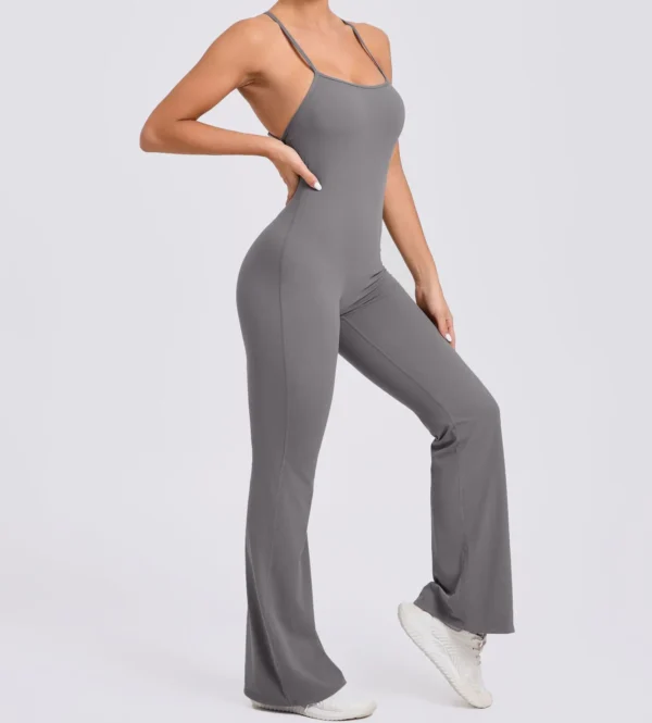 Wholesale Fitness Overalls Flared Sports Jumpsuit Women Sportswear 2024 Tracksuit Sport Outfit for Woman Gym Set Blue Red 44081 - Image 41