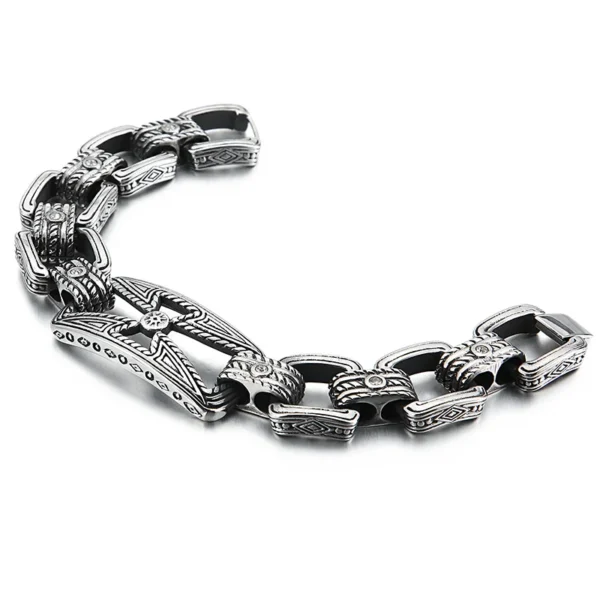 Fongten Vintage Pattern Hollow Design Stainless Steel Bracelet For Men Quality Romanticism Lightness Fashion Jewelry Gifts - Image 12