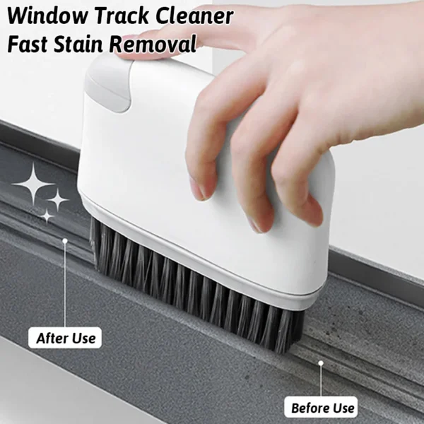 MultiFunc Window Track Brush 4 Layer Scrubber Wet&Dry Deep Clean Gaps QuickSwap AllIn1 Storage MultiSurface Cleaning Tool