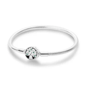 Pandora 100% S925 Sterling Silver Tree of Life Snake Bone Foundation Chain Bracelet For Silver Jewelry Women Bracelet Making