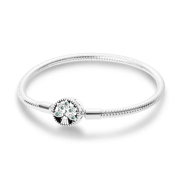 Pandora 100% S925 Sterling Silver Tree of Life Snake Bone Foundation Chain Bracelet For Silver Jewelry Women Bracelet Making
