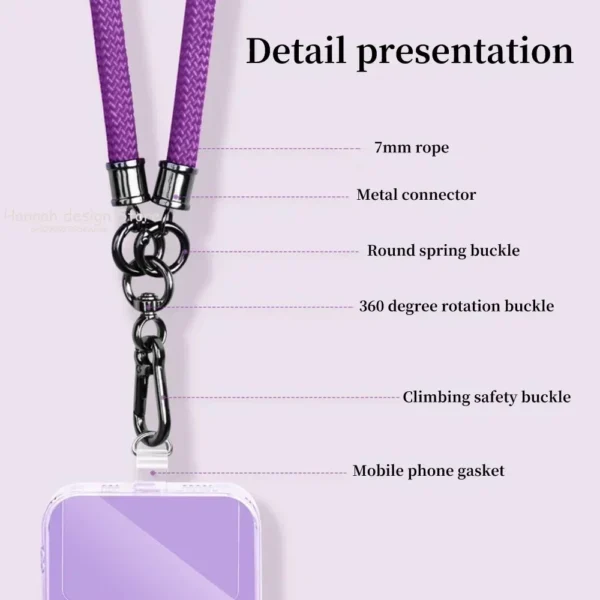 8mm Adjustable Anti-lost Mobile Phone Lanyard Crossbody Detachable Neck Cord Outdoor Sturdy And Durable Hanging Wrist Strap - Image 4